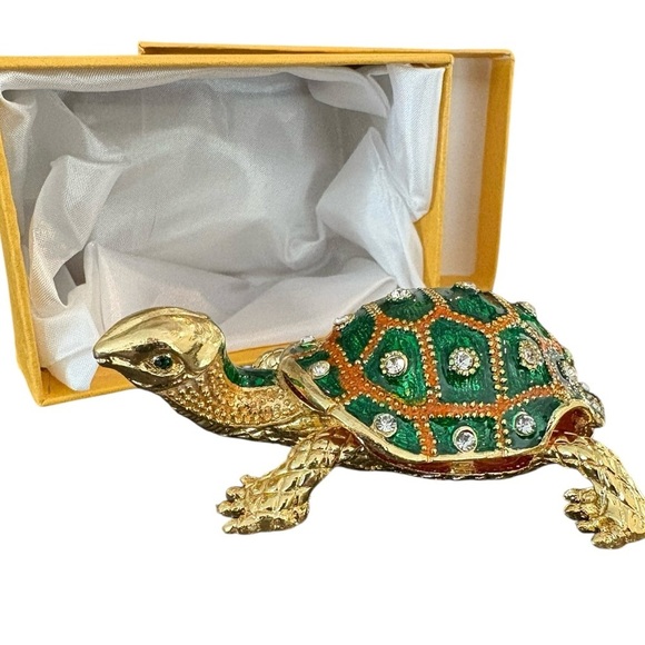 Turtle Jewelry Box Trinket Holder Figurine New with Box - Picture 1 of 4